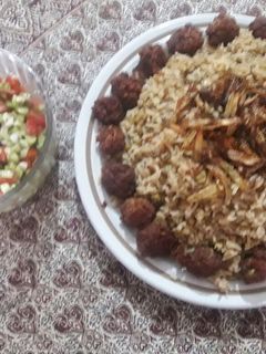 عکسی از دستور رشته پلو و ماش با کوفته + فالوده طالبی