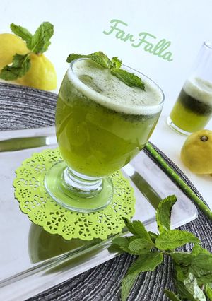 صورة لوصفة عصير ليمون بالنعناع 🍋🍃