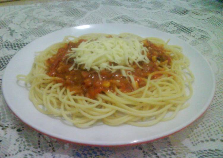 Resep Spaghetti BolognesVegetables Lezat