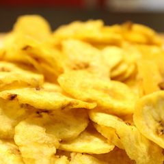 A picture of Yellow Banana Chips | Banana Wafers.