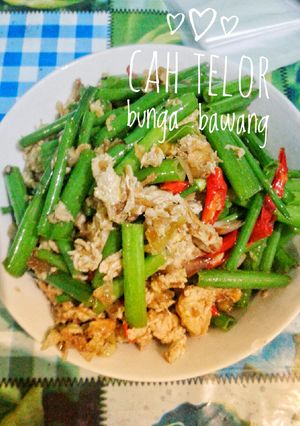 Foto resep Cah telor bunga bawang