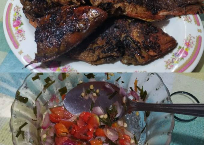 Ikan Kakap bakar sambal matah