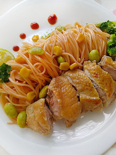 蜜醋茄醬雞肉義大利麵 的食譜成品照片