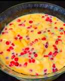 Mango, pomegranate custard