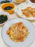 ข้าวผัดไส้กรอก+ซุปมิโสะ