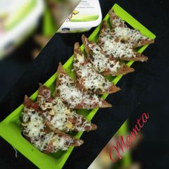 A picture of Vegetable masala cheese toast-Open sandwich.