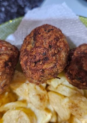 Una foto de Albóndigas de berenjenas y arroz