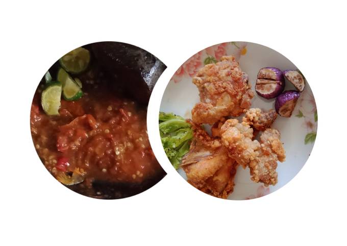 82. Ayam goreng krispi sambal jeruk limau