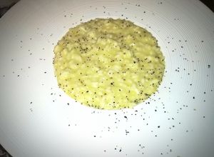 Foto di Risotto alla crema di porro, formaggio di montagna e pepe