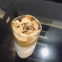 A picture of Dalgona coffee.