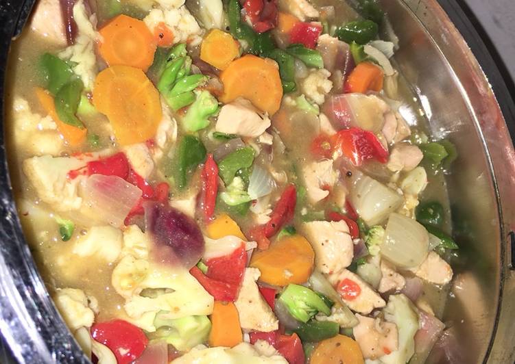 Steps to Make Super Quick Homemade Chicken veggies soup