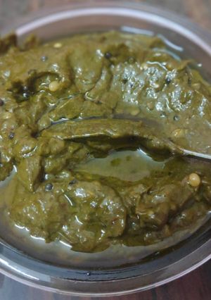 A picture of Gongura Chutney(pitwaa chutney).