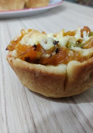 Una foto de Canastitas de calabaza y puerro