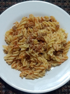 Una foto de Fusilli a la bolognesa