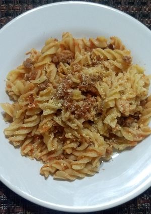 Una foto de Fusilli a la bolognesa