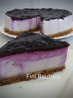 Una foto de Cheesecake de + proteína y mermelada de arándanos (sin azúcar)
