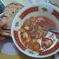 A picture of Borscht (Борщ) Ukrainian Soup.