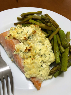 A picture of Cream cheese salmon bake.
