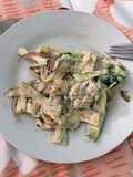 Fideos de zapallo italiano con crema económico