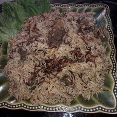 A picture of Hara masala pulao.
