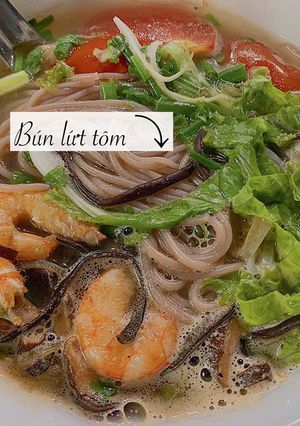 Hình của món Bún gạo lứt tôm.