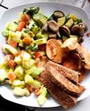 Pollo y ensalada