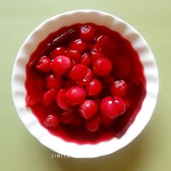 A picture of Pickled Onion (Onion soaked in Beetroot Vinegar).