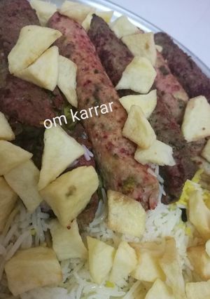 صورة لوصفة كباب بالفرن محشي مع رز زعفران