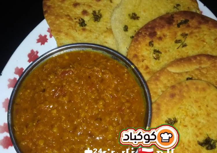 طعامشهي عدس باكستاني مع خبز النان الهندي ♥️ لذيذجدًا: عدس باكستاني مع خبز النان الهندي ♥️