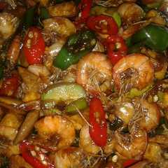 A picture of Tumis Udang Pete Cabe Ijo.