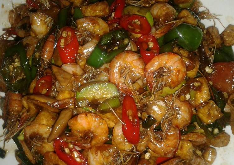 Tumis Udang Pete Cabe Ijo