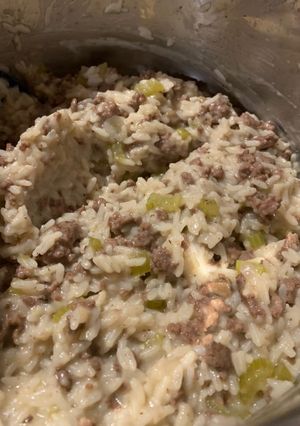 A picture of Instant Pot Hamburger and Rice.