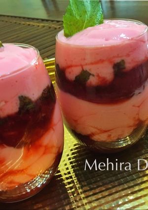 صورة لوصفة المهلبية الاسموثي بالفراوله