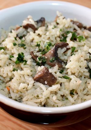 Gombás-hagymás rizs recept fotója