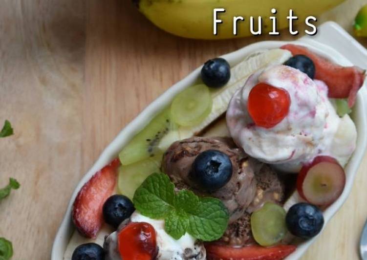 🍌🍨BANANA SPLIT Dengan Buah-buahan 🍓🍇🍒🥝