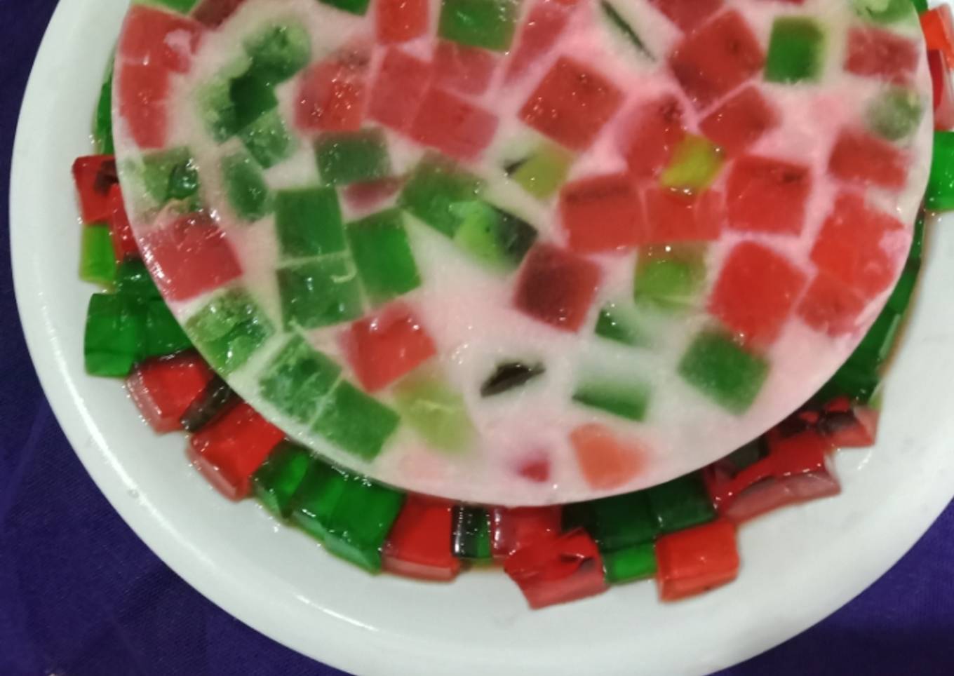 Rainbow China grass pudding