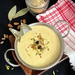 A picture of Nolen Gurer Millet Payesh (Millet & Date Palm Jaggery Kheer / Pudding).