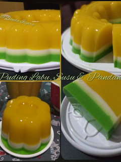 Foto resep 🍮Puding Labu Susu Pandan
