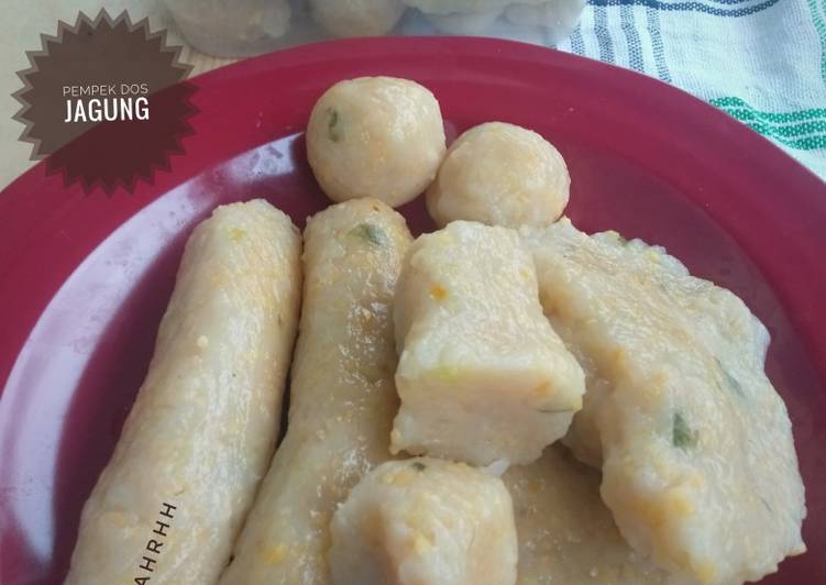 resep cara buat 332. Pempek Dos Jagung (Tanpa Telur)