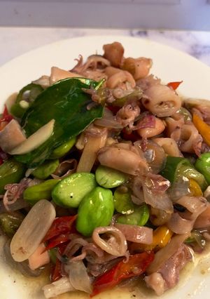 Foto resep Oseng Cumi Asin Pete