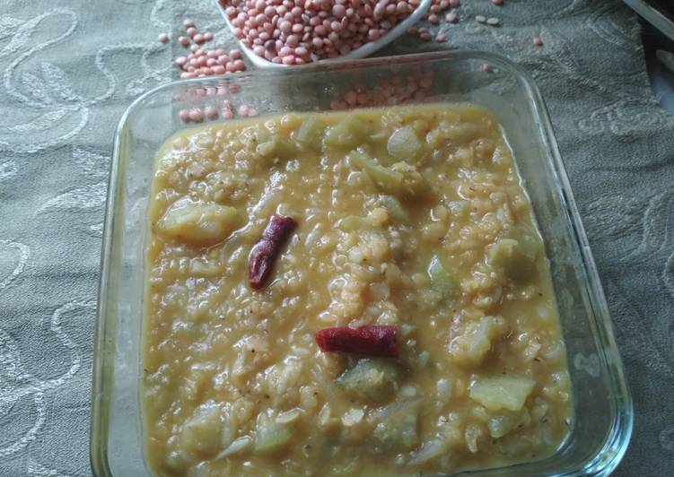 Easiest Way to Prepare Homemade Red Lentil with bottle gourd