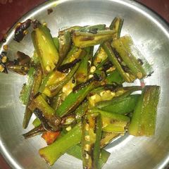 A picture of Stir fry bhindi.