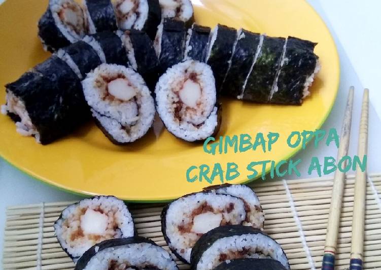 Cara mudah meracik Gimbap Oppa Crab Stick Abon Pedas yang Sempurna