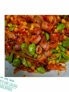 Foto resep Cumi oseng balado with pete dan jagung