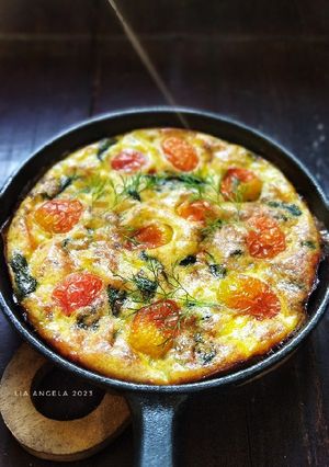 Foto resep [Skillet-Cast Iron] Spinach & Beef Frittata