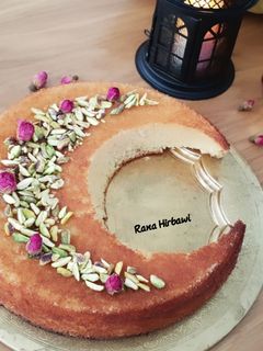 صورة لوصفة بسبوسة هلال رمضان 🌙