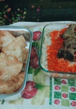 صورة لوصفة الفته بالرقاق المحمر واللحمة