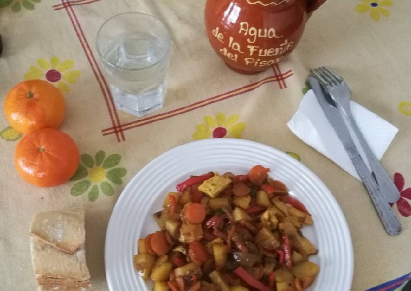 Pollo al curry con verduras