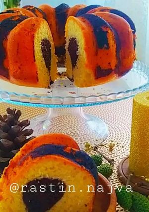 عکسی از دستور با این روش کیک سادتو طرحدار کن وخوشگلترش کن😍💜