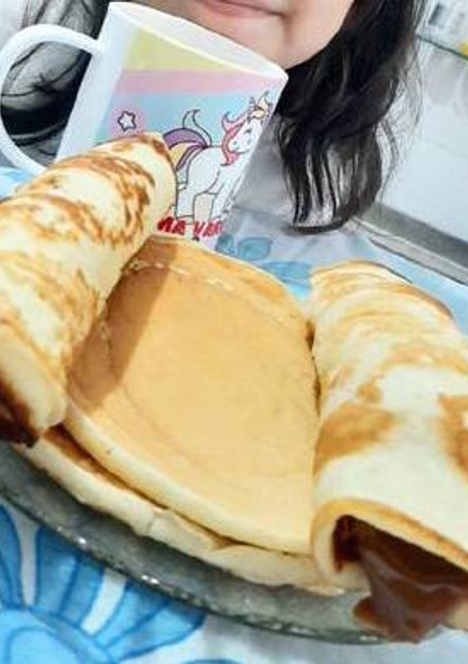 Una foto de Panqueques con dulce de leche